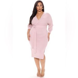 Mona Sweater Midi Dress - Mauve
